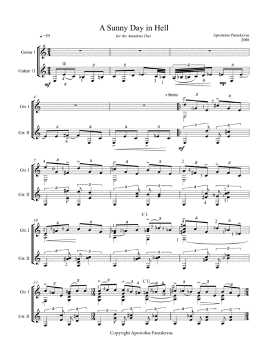 A Sunny Day in Hell Guitar scores gallery preview page 4