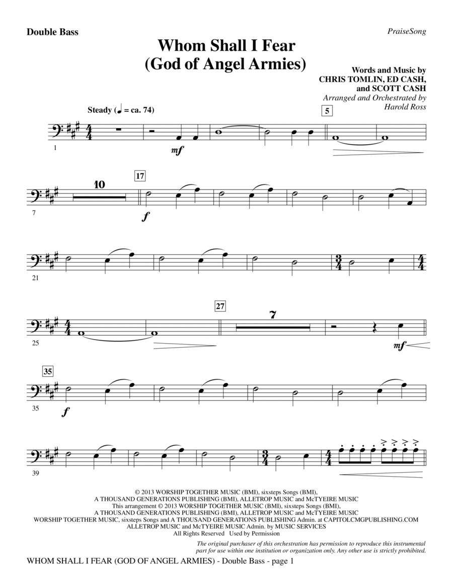 Whom Shall I Fear (God of Angel Armies) - Double Bass Choir scores gallery preview page 1