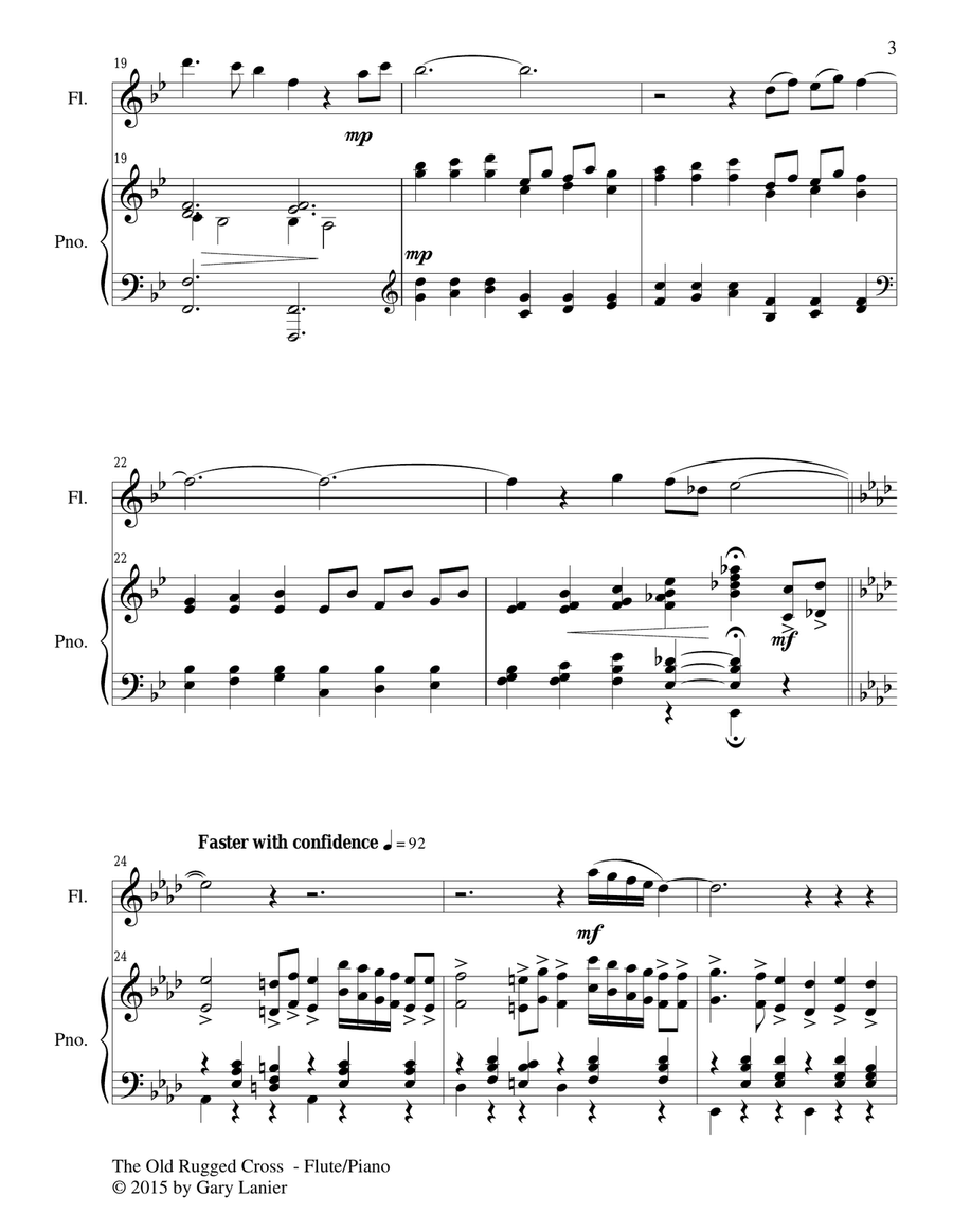 INSPIRATIONAL HYMNS, SET I (Duets for Flute & Piano) Woodwind Duet scores gallery preview page 5