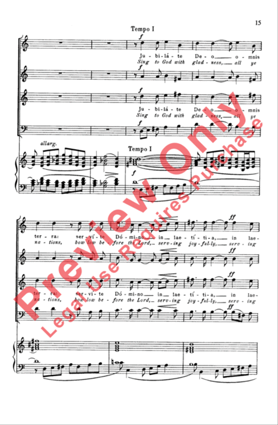Jubilate Deo Omnis Terra (Psalm 99) 4-Part scores gallery preview page 15