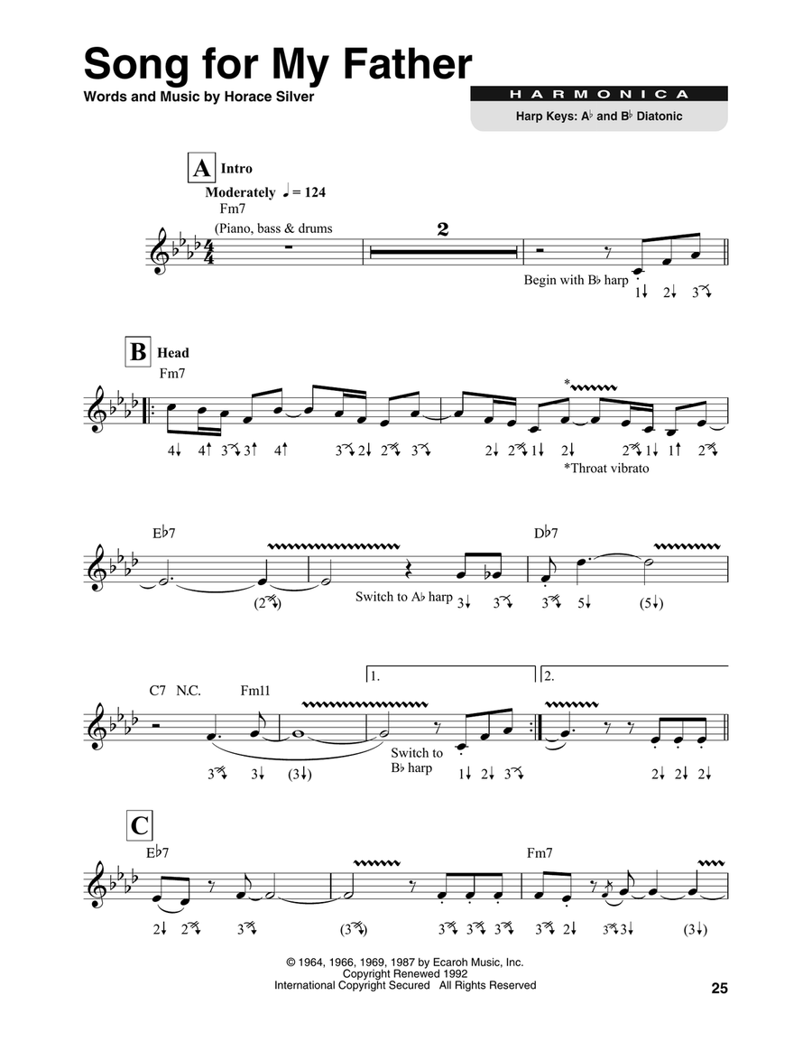 Song For My Father Harmonica scores gallery preview page 1