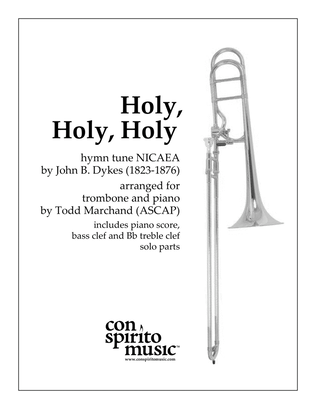 Holy, Holy, Holy (NICAEA) — trombone and piano