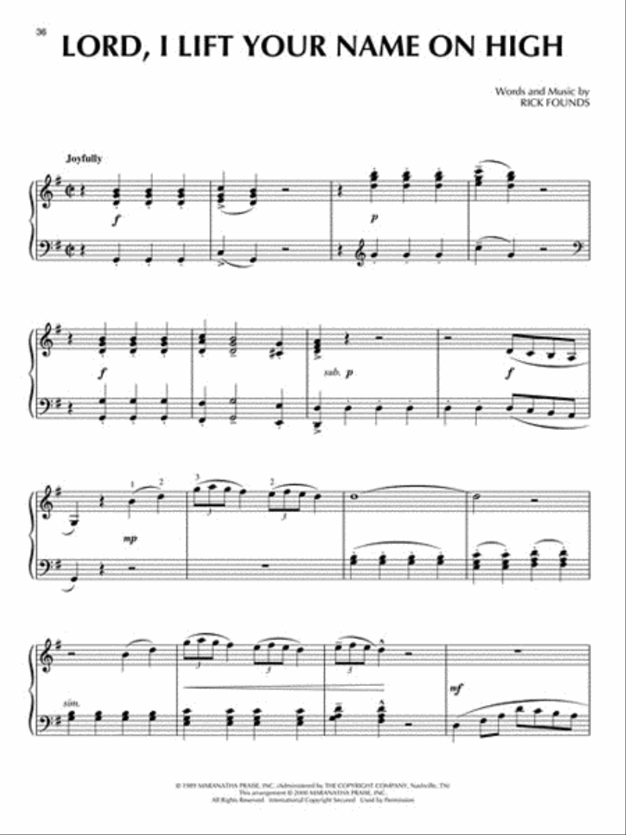 Shout to the Lord! Piano Solo scores gallery preview page 2