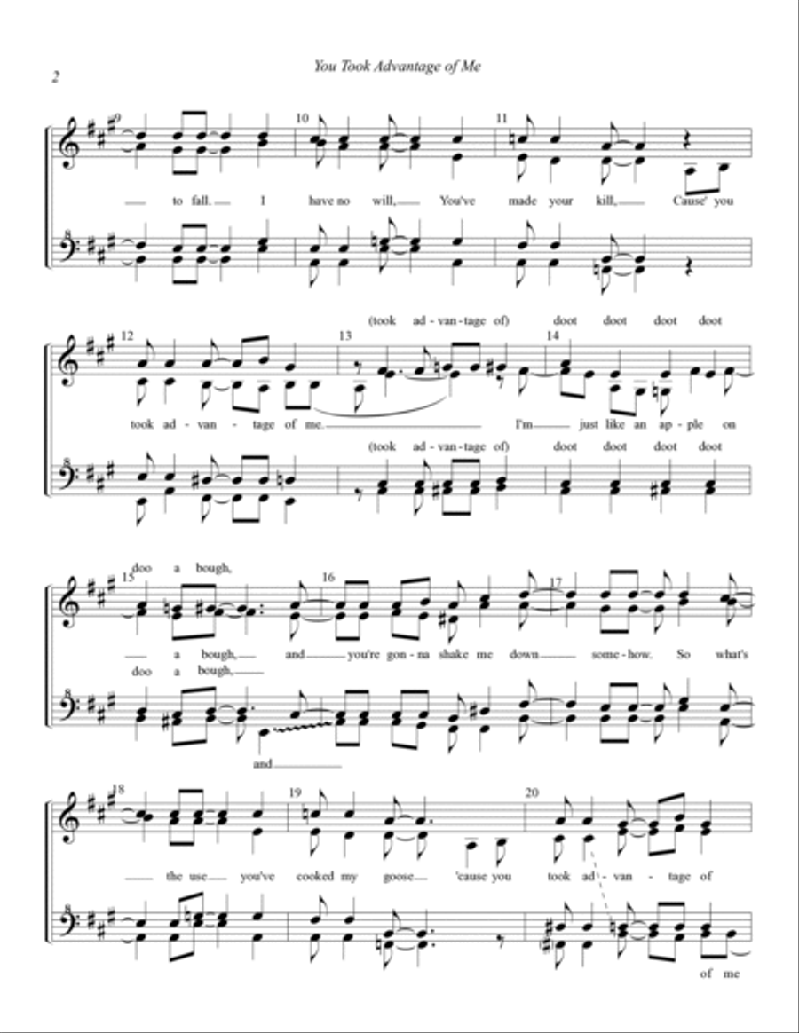 You Took Advantage Of Me SSAA scores gallery preview page 2
