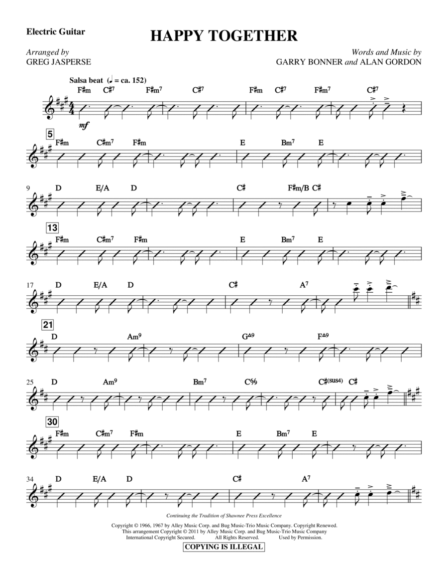 Happy Together - Guitar Happy Together - Guitar Choir scores gallery preview page 1