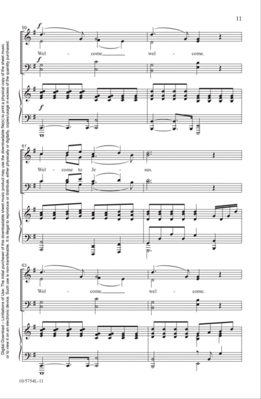 Welcome to Jesus Welcome to Jesus 4-Part scores gallery preview page 11