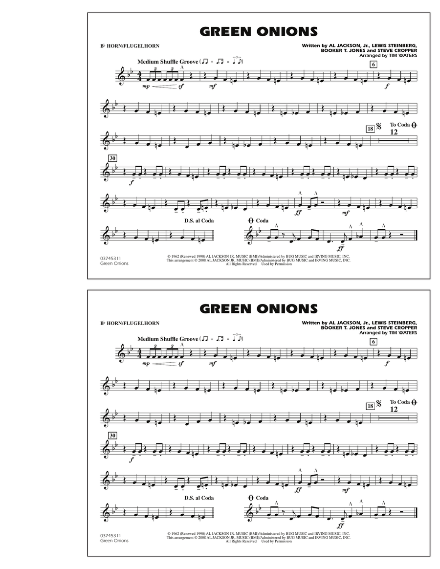 Green Onions - Bb Horn/Flugelhorn Marching Band scores gallery preview page 1