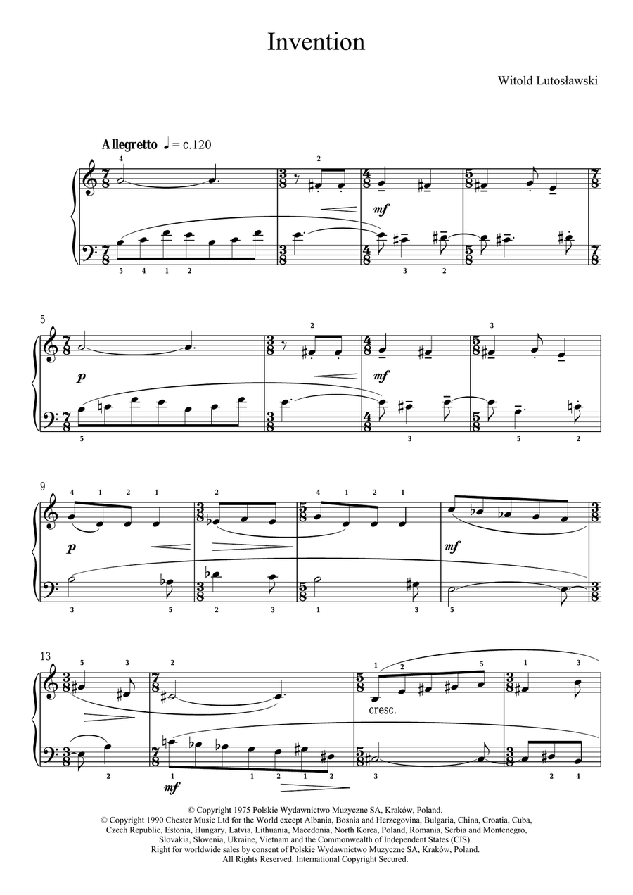 Invention Invention Piano Solo scores gallery preview page 1
