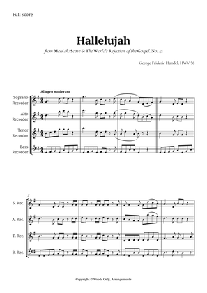 Hallelujah from Messiah by Handel for Recorder Quartet