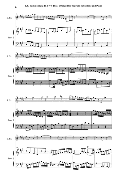 J. S. Bach: Sonata no. 1 in b minor, bwv 1014, arranged for soprano saxophone and keyboard by Paul W