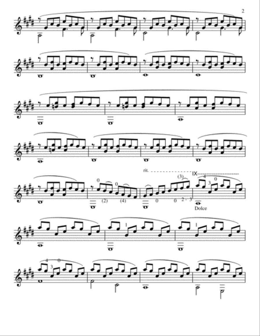 Meditation No. 2 Classical Guitar scores gallery preview page 2