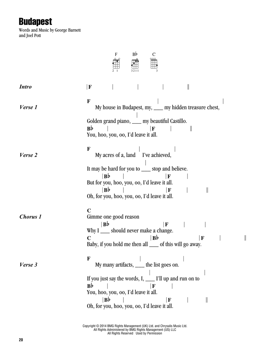 Budapest Budapest Ukulele scores gallery preview page 1