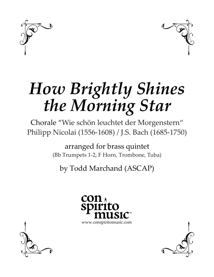 How Brightly Shines the Morning Star - brass quintet image number null
