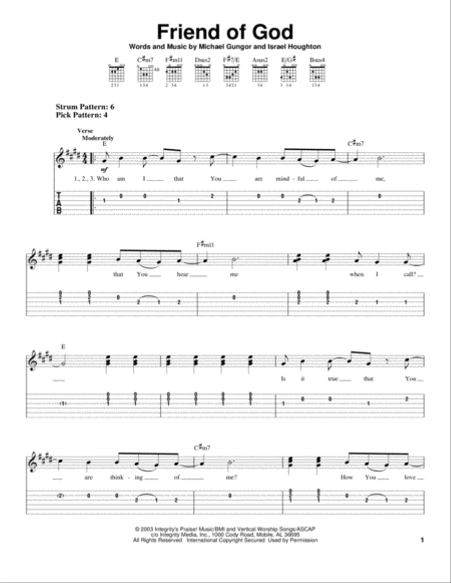 Friend Of God Acoustic Guitar scores gallery preview page 1