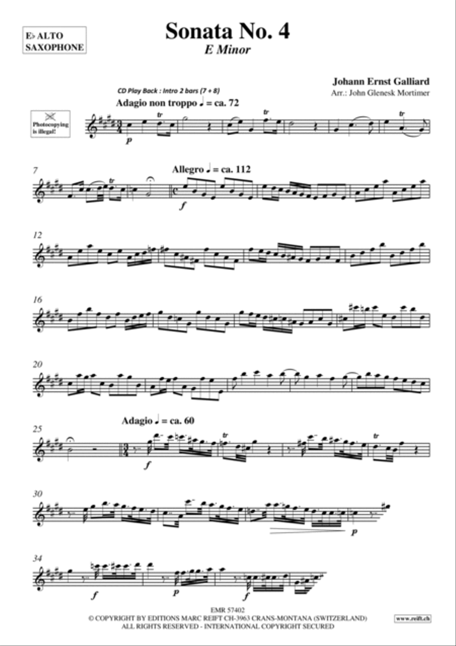 Sonata No. 4 Alto Saxophone scores gallery preview page 3