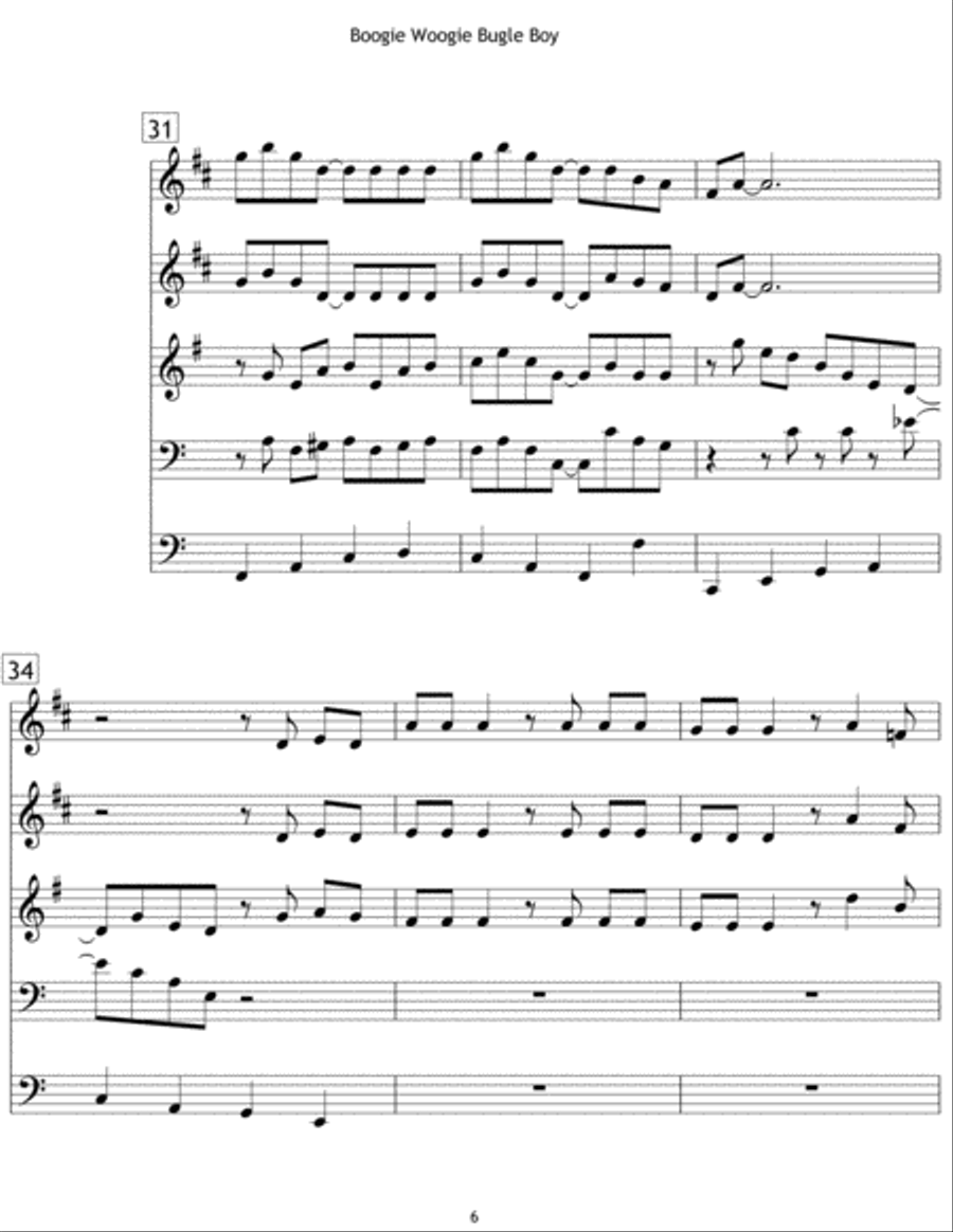 Boogie Woogie Bugle Boy School and Community scores gallery preview page 6