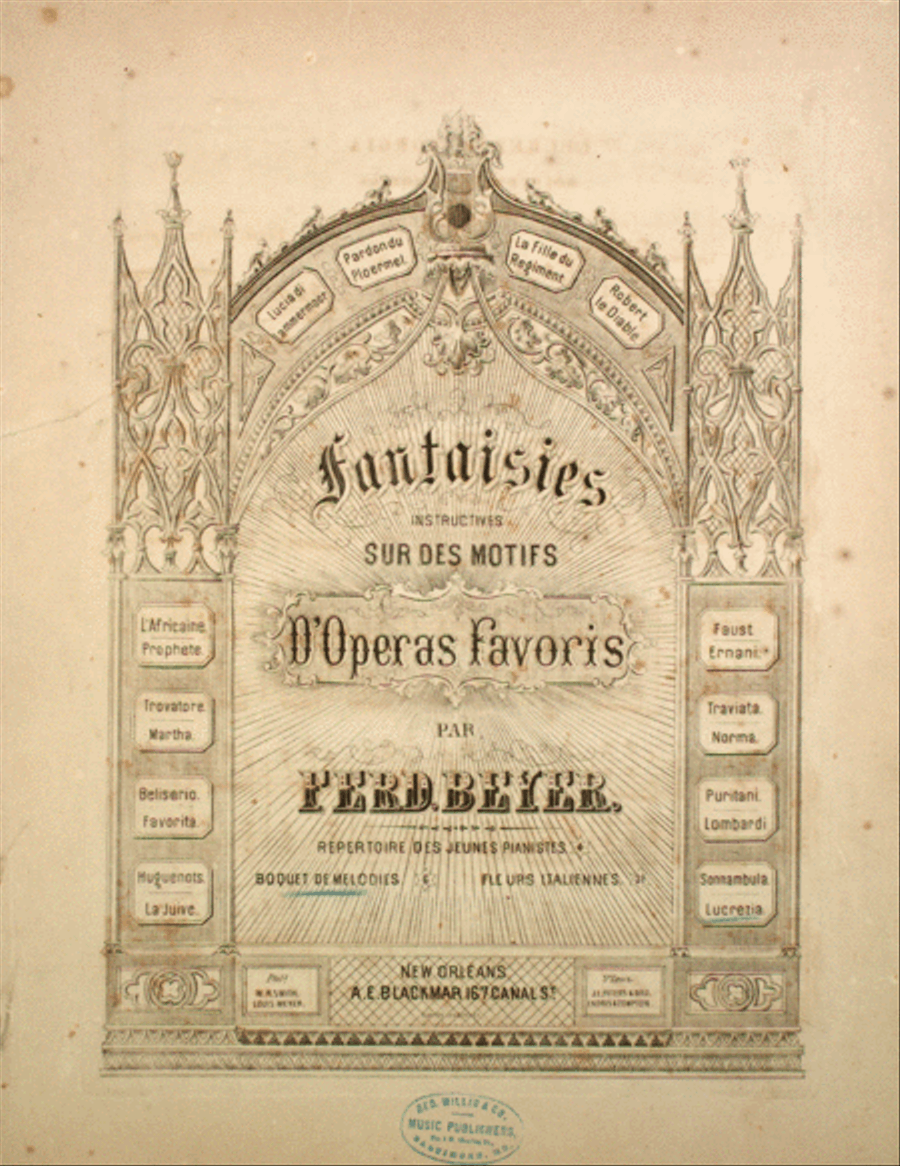 Fantaisies Instructives Sur Des Motifs D'Operas Favoris. Boquet De Melodies Piano Solo scores gallery preview page 1