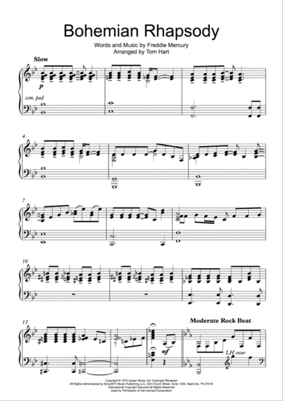 Bohemian rhapsody store piano for beginners