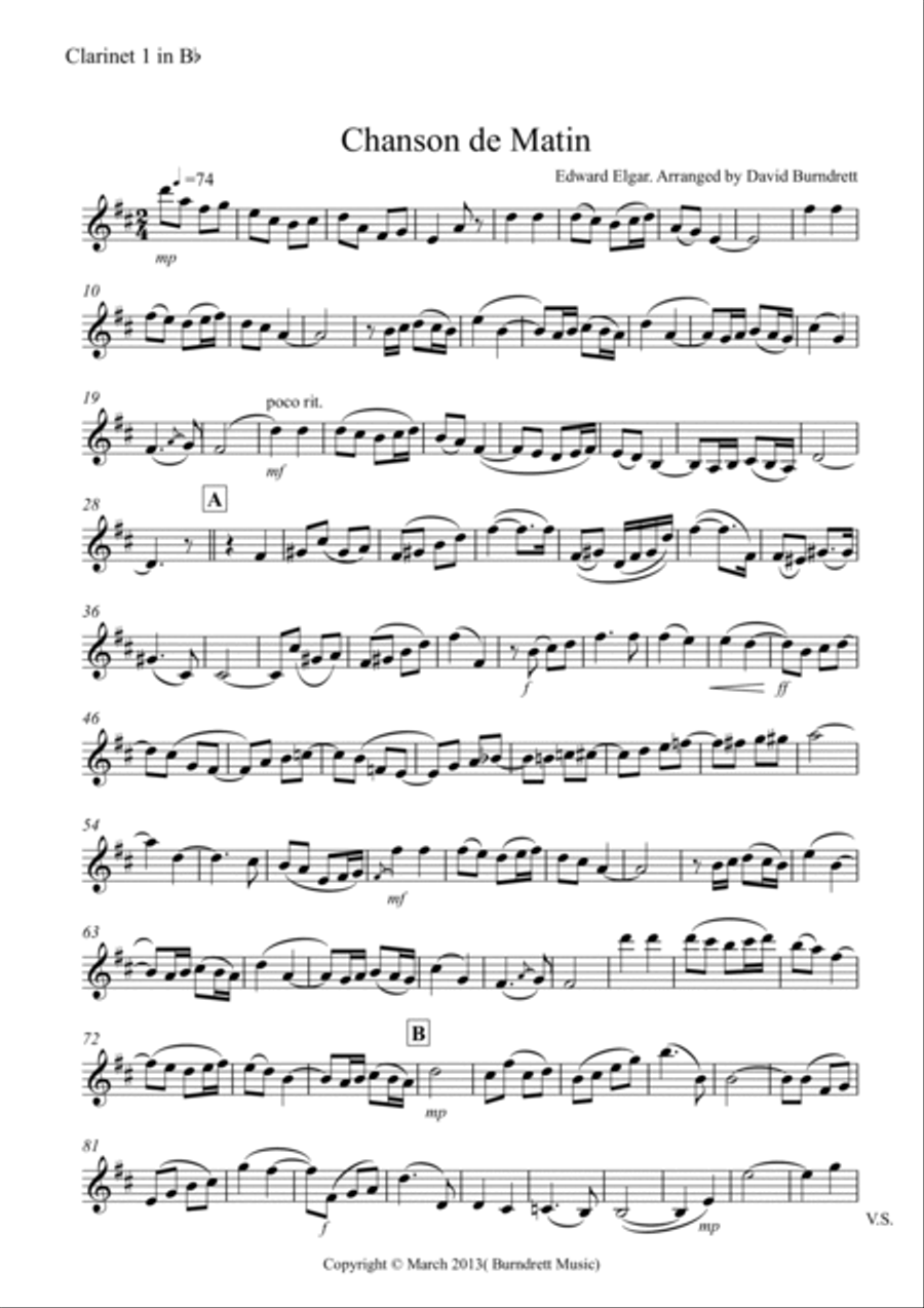 Chanson De Matin for Clarinet Duet Clarinet Duet scores gallery preview page 3