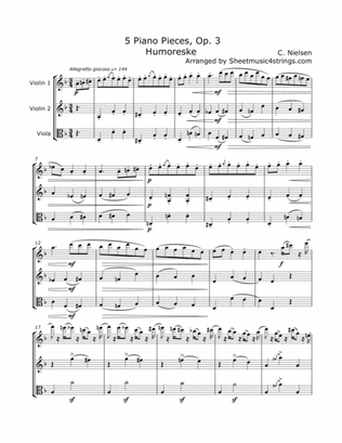 Nielsen, C. - Humoreske for Two Violins and Viola