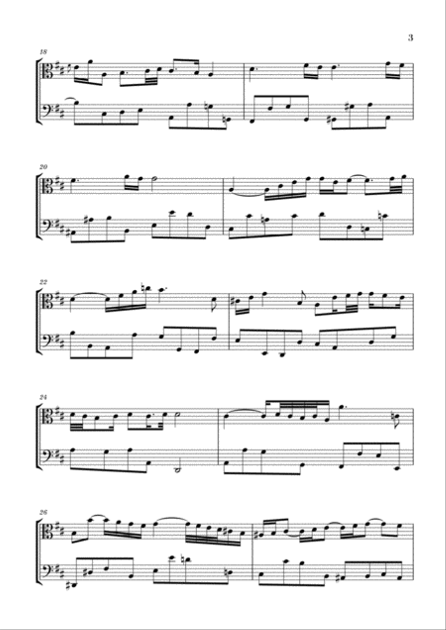 Bach: Air on the G String for Viola and Violoncello String Duet scores gallery preview page 3