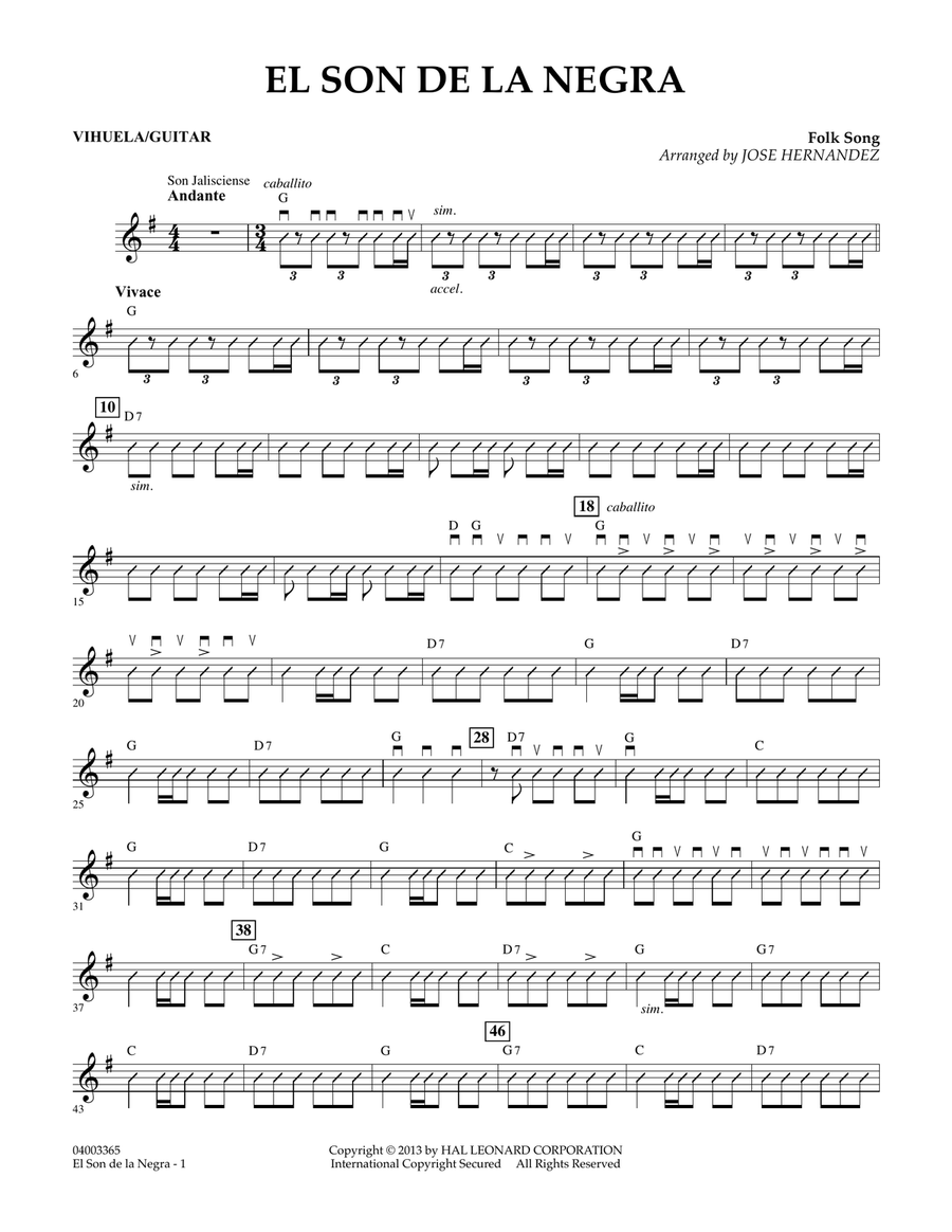 El Son de la Negra - Vihuela/Guitar Concert Band scores gallery preview page 1