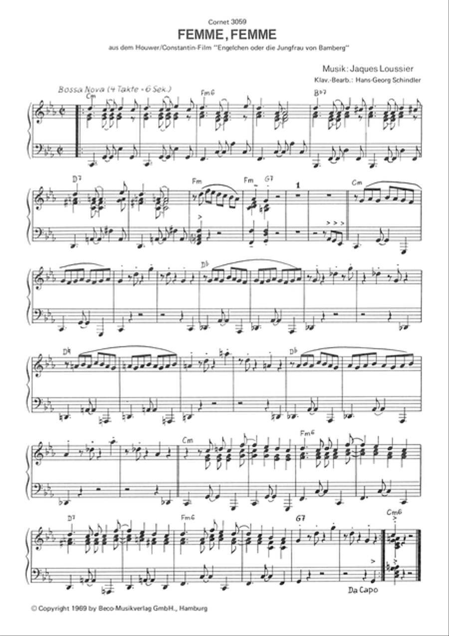 Femme Femme Piano, Vocal scores gallery preview page 3