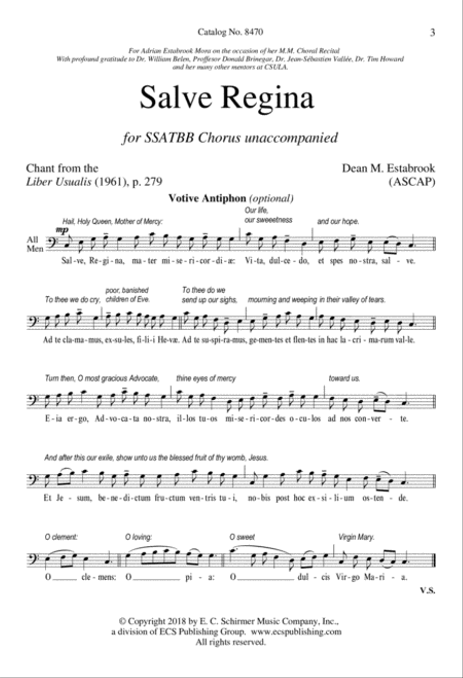 Salve Regina A Cappella scores gallery preview page 3