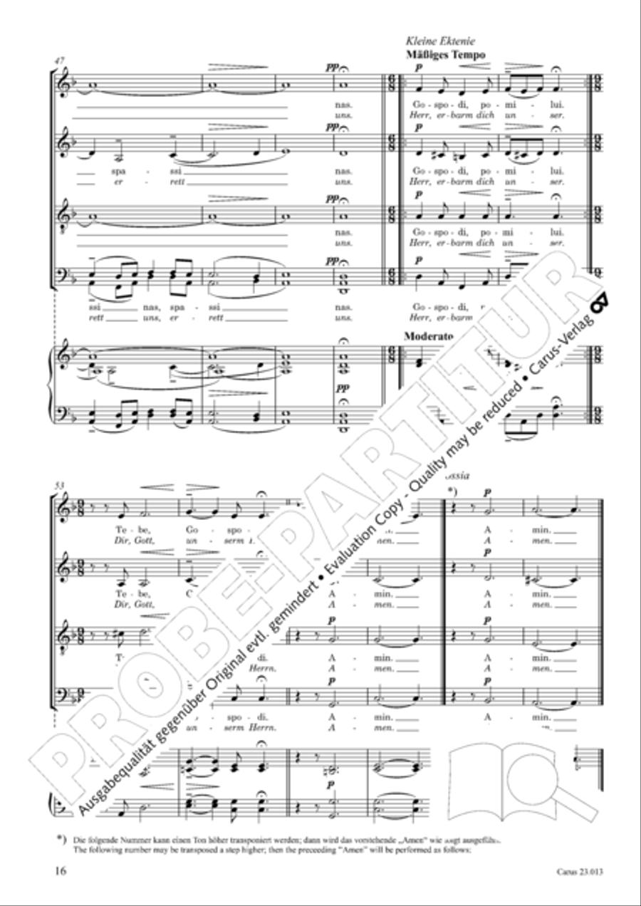 Liturgy of St. John Chrysostom op. 31 for mixed choir a cappella (Chrysostomos-Liturgie op. 31 fur Chor a cappella mit singbarem deutschem Text) A Cappella scores gallery preview page 38