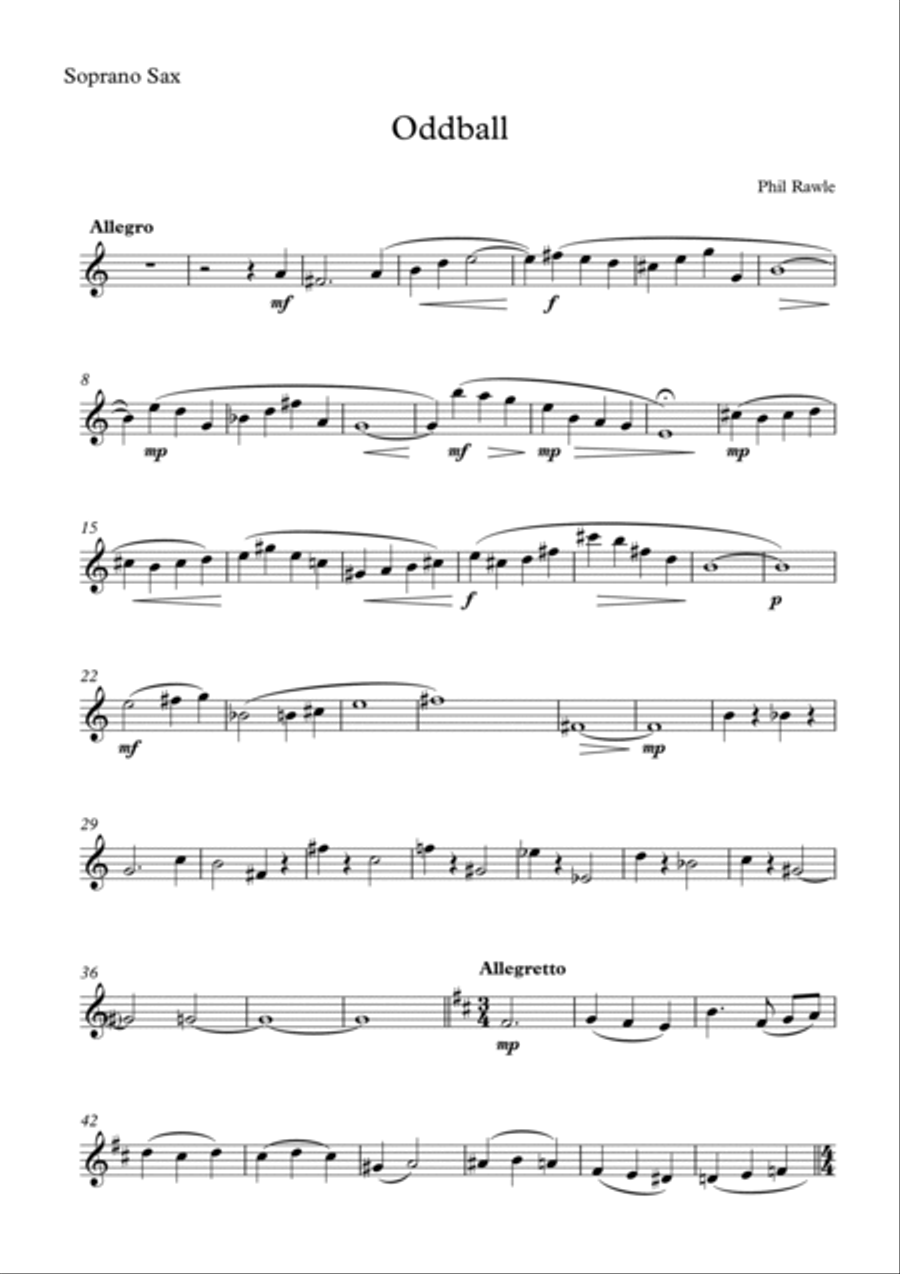 Oddball - Saxophone Quartet Saxophone Quartet scores gallery preview page 6