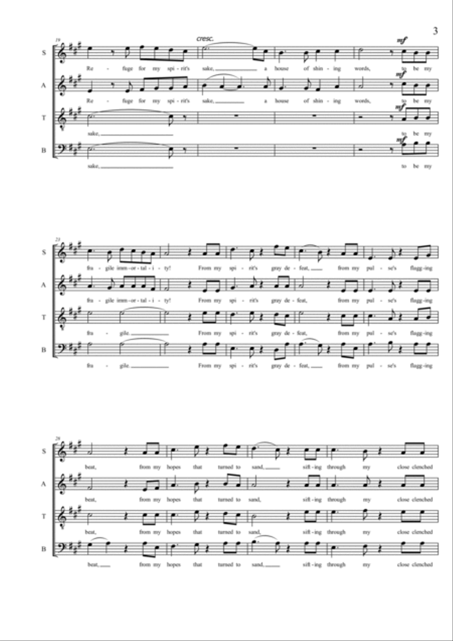 Refuge for SATB choir Refuge for SATB choir 4-Part scores gallery preview page 3
