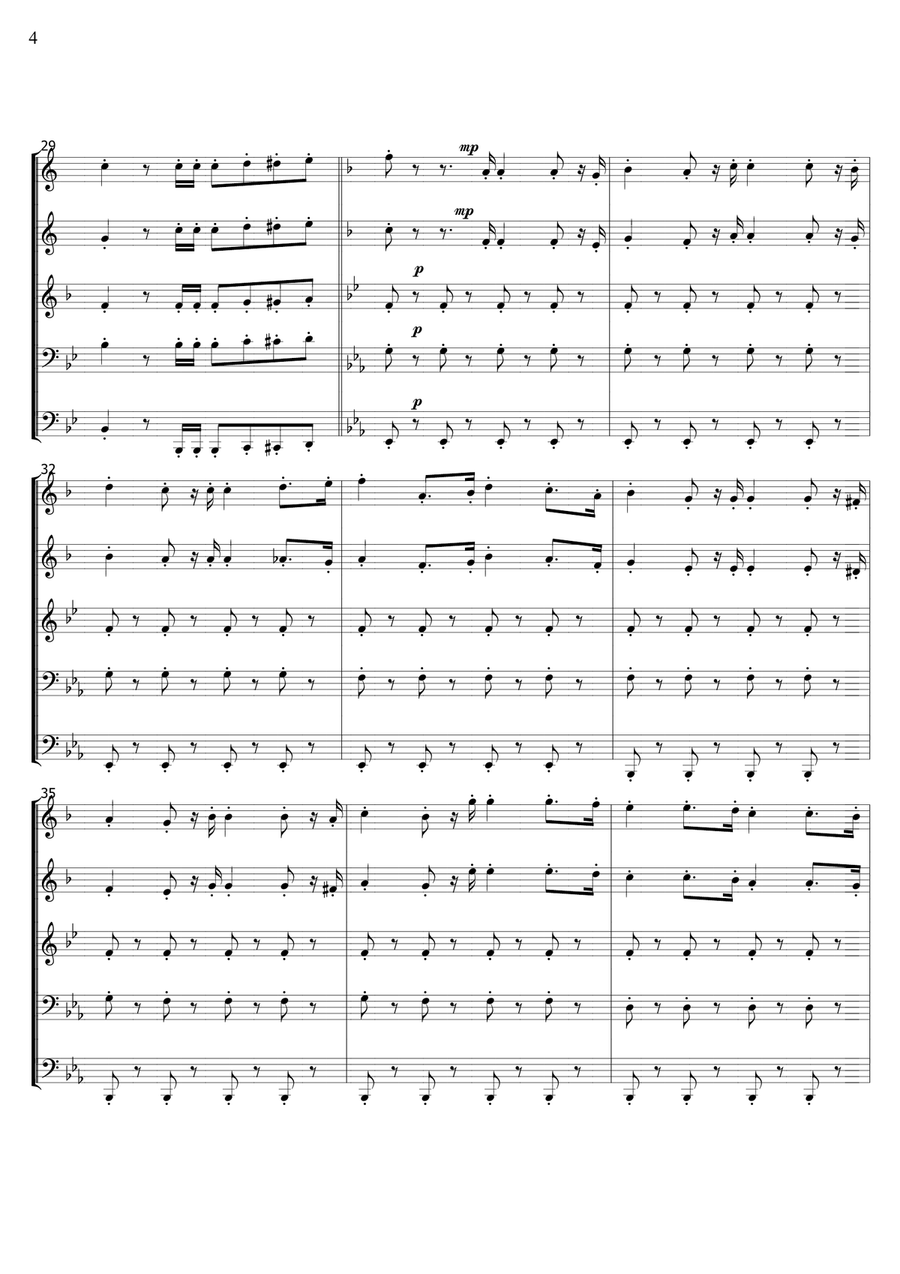 Italian National Anthem Brass Ensemble scores gallery preview page 4