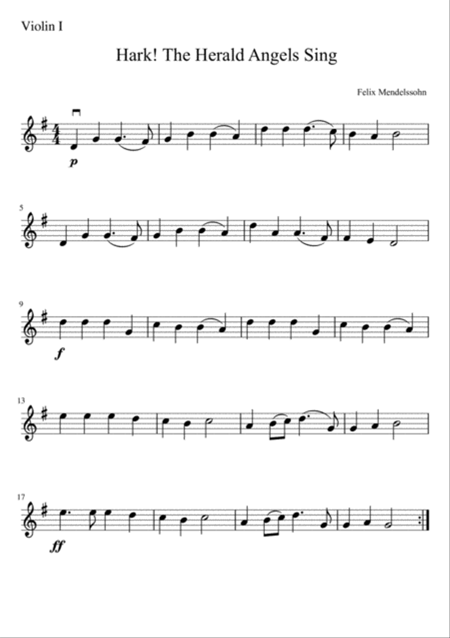 Hark! the Herald Angels Sing String Quartet scores gallery preview page 4