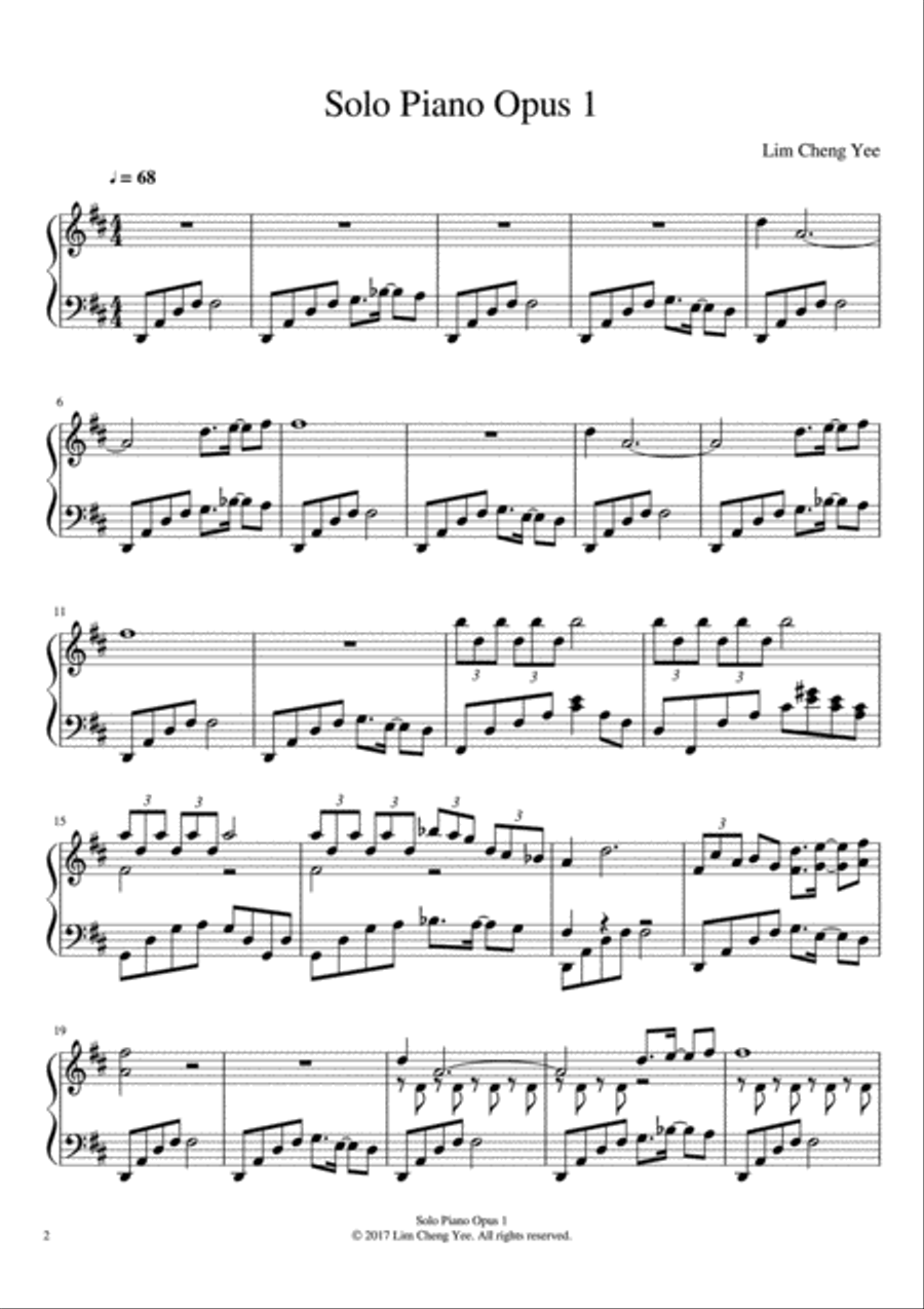 Solo Piano Opus 1 Easy Piano scores gallery preview page 2