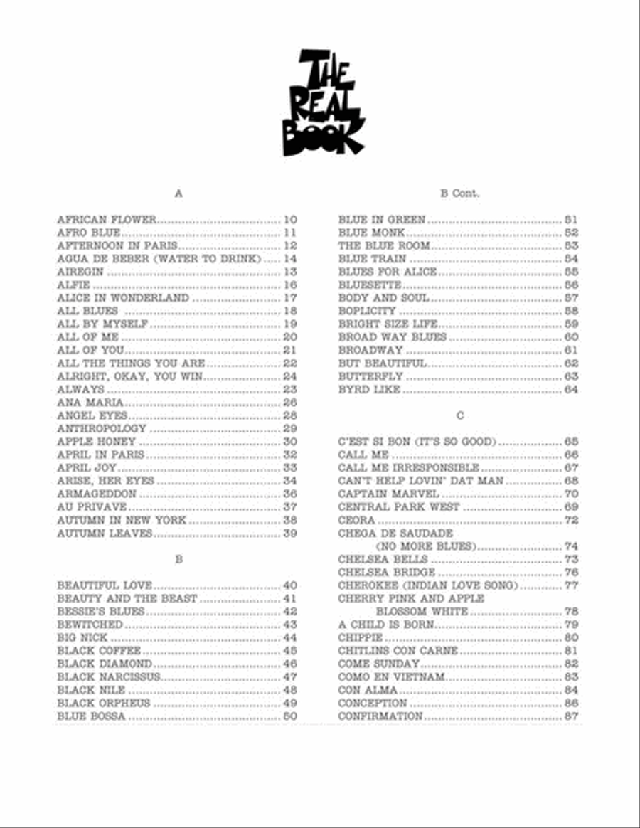 The Real Book - Volume I - Sixth Edition F Instrument scores gallery preview page 2
