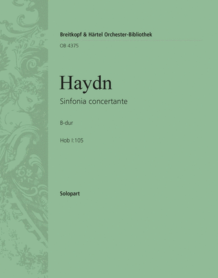 Book cover for Sinfonia Concertante in Bb major Hob I:105