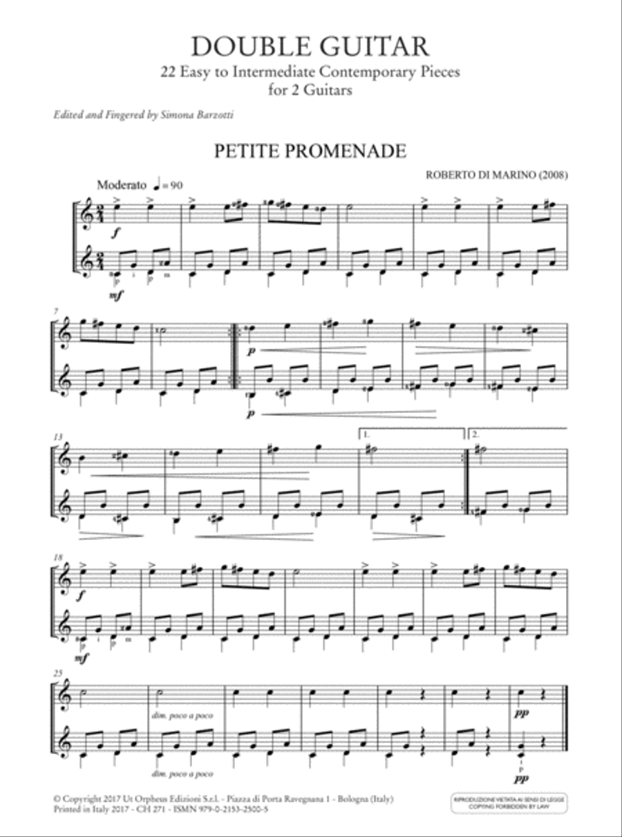 Double Guitar. 22 Easy to Intermediate Contemporary Pieces for 2 Guitars Acoustic Guitar scores gallery preview page 2