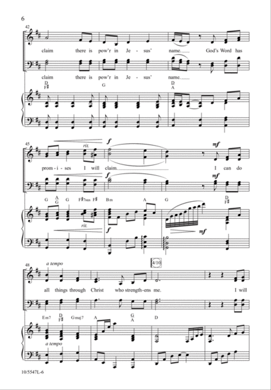 I Can Do All Things Through Christ 4-Part scores gallery preview page 6
