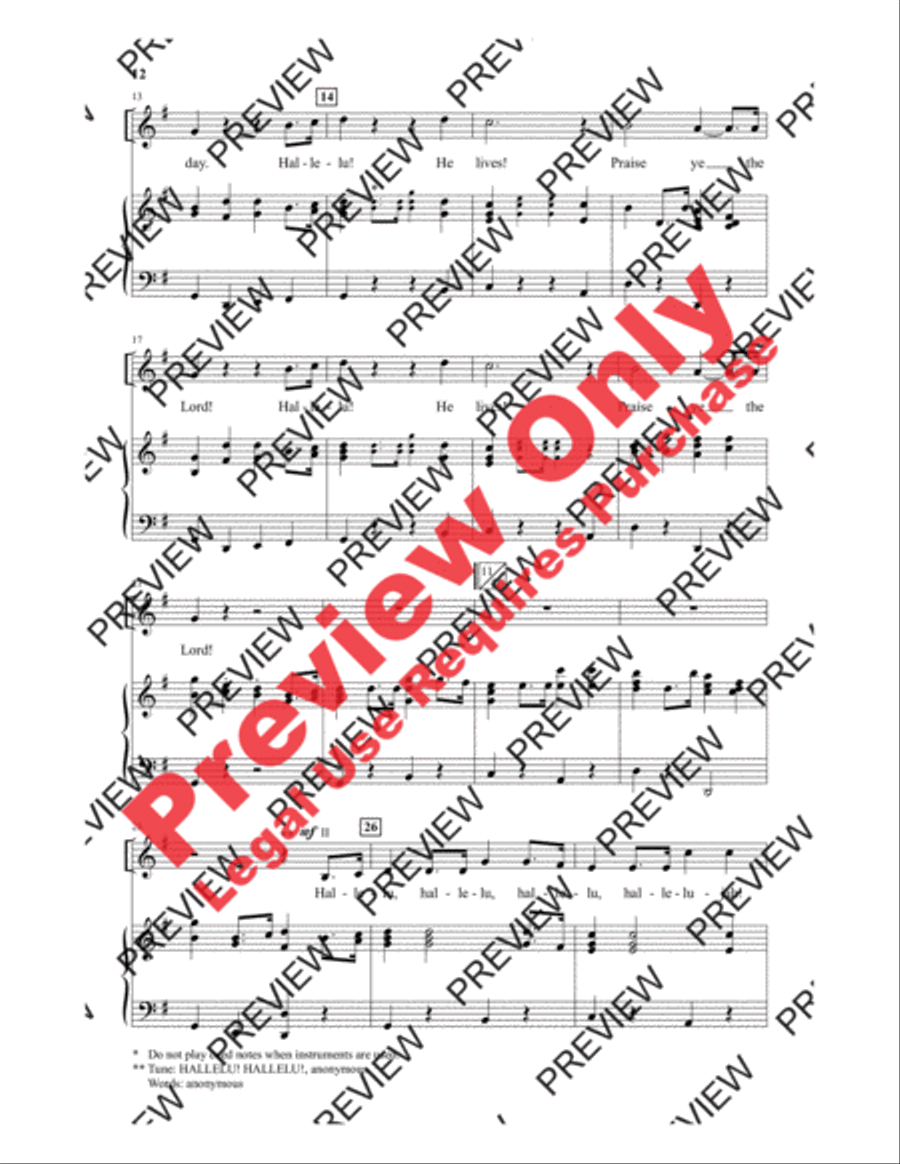 Hallelu! He Lives! 4-Part scores gallery preview page 7