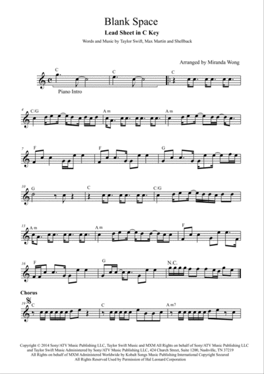 Blank Space Horn scores gallery preview page 1