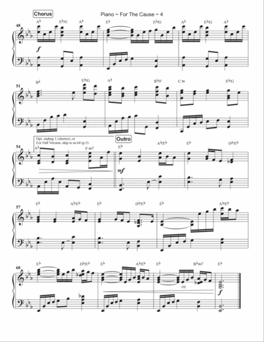 For The Cause Piano Solo scores gallery preview page 5