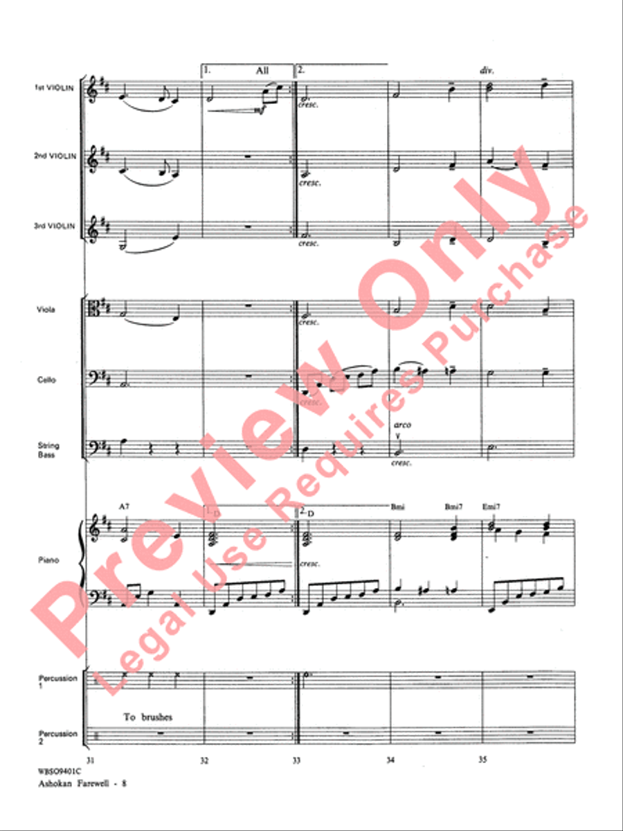 Ashokan Farewell String Orchestra scores gallery preview page 9