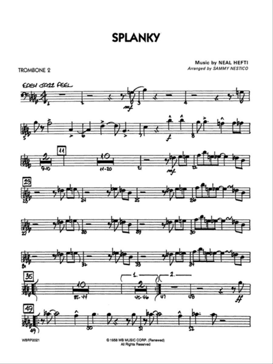 Splanky: 2nd Trombone Jazz Ensemble scores gallery preview page 1