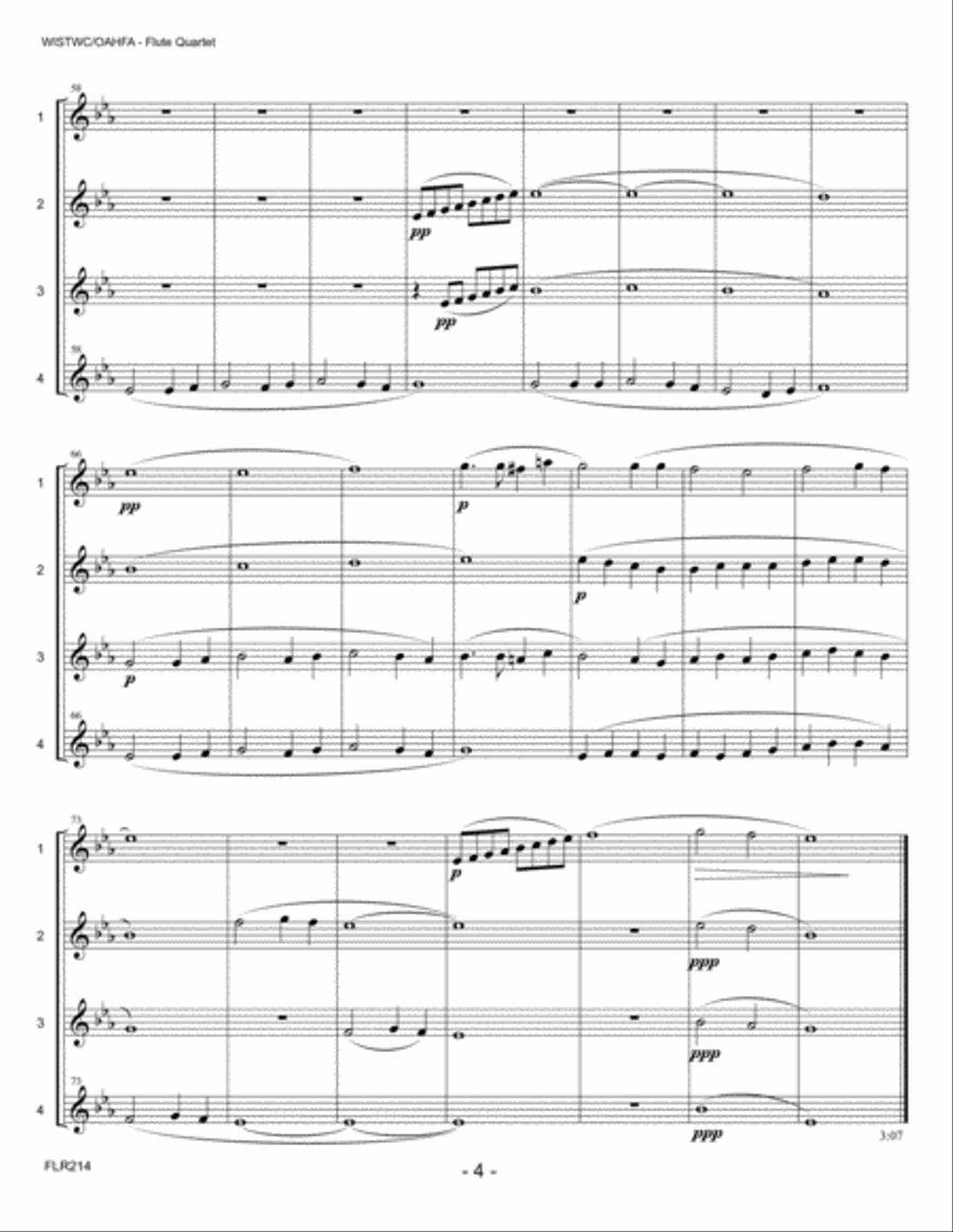 WHEN I SURVEY THE WONDROUS CROSS/ON A HILL FAR AWAY - FLUTE QUARTET Flute Quartet scores gallery preview page 4
