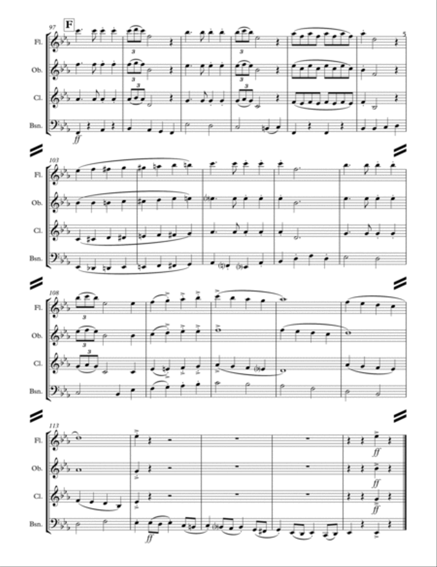 We Need A Little Christmas Woodwind Quartet scores gallery preview page 6