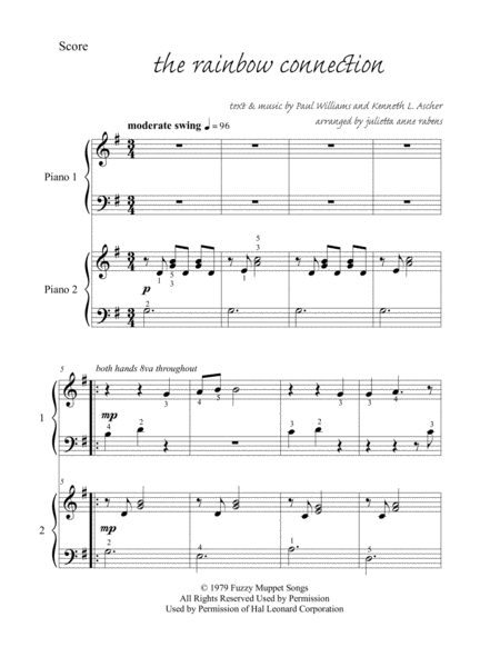 The Rainbow Connection by Kenny Ascher Easy Piano - Digital Sheet Music