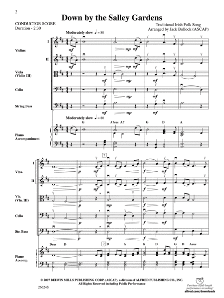 Down by the Salley Gardens String Orchestra scores gallery preview page 2