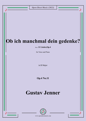 Jenner-Ob ich manchmal dein gedenke?,in B Major,Op.4 No.11