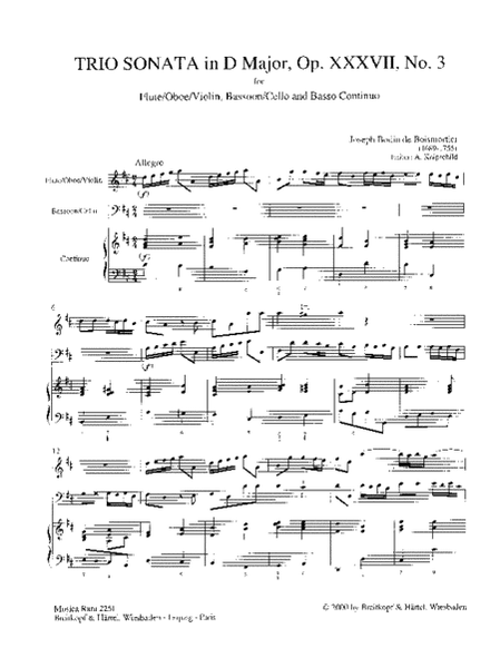 5 Trio Sonatas Op. 37