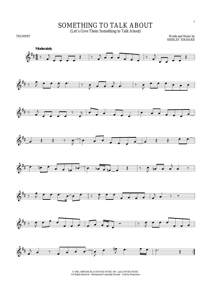 Something To Talk About (Let's Give Them Something To Talk About) Trumpet Solo scores gallery preview page 1